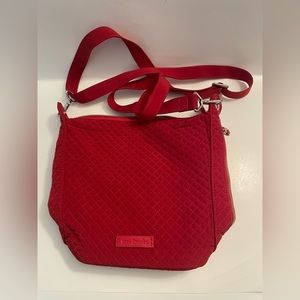 Vera Bradley Carson Mini Hobo Crossbody/Shoulder Microfiber In Cardinal Red